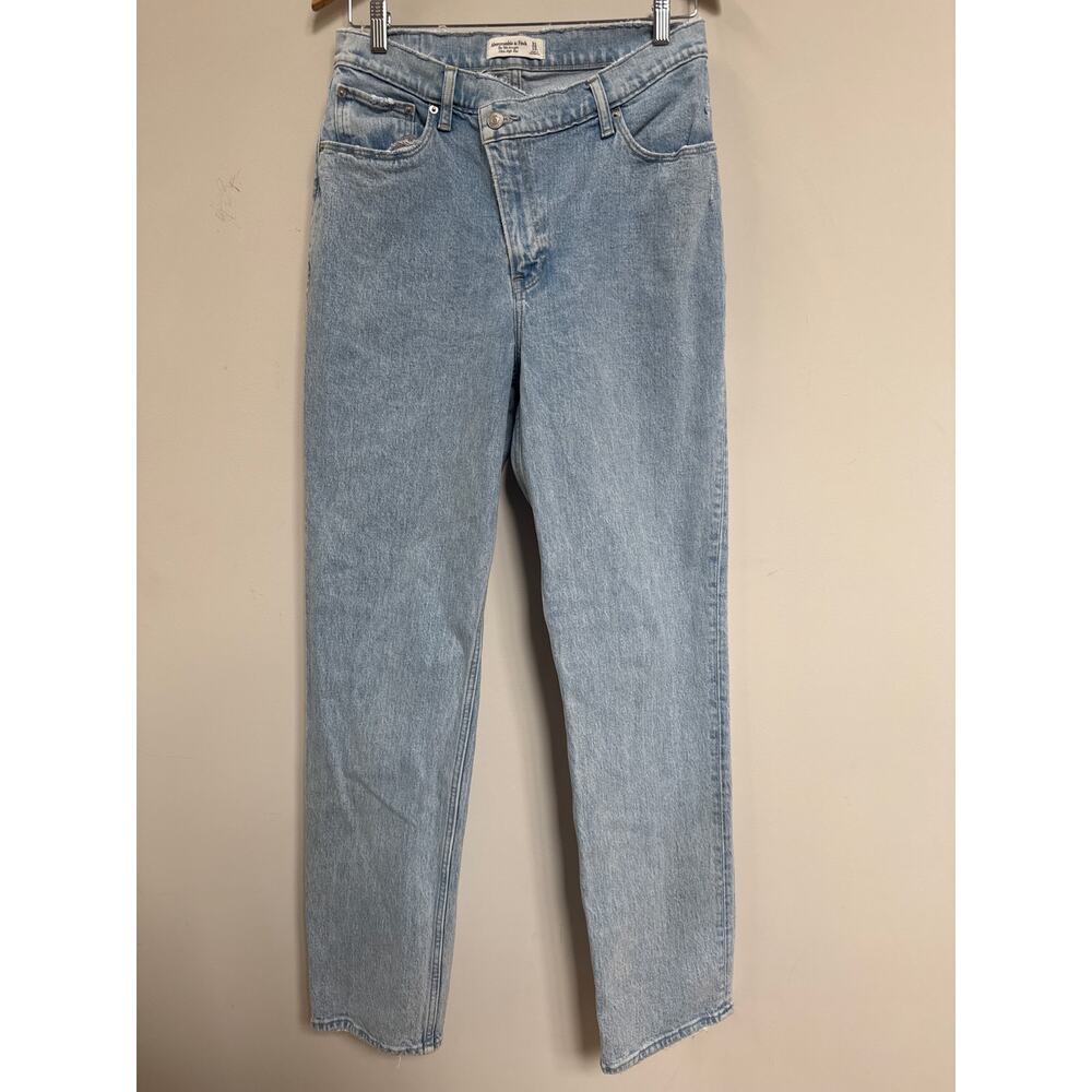 Abercrombie & Fitch 90s Straight Ultra High Rise Criss Cross Waist 31 12 Long